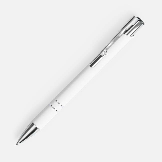 Ручка шариковая Keskus Soft Touch, белая